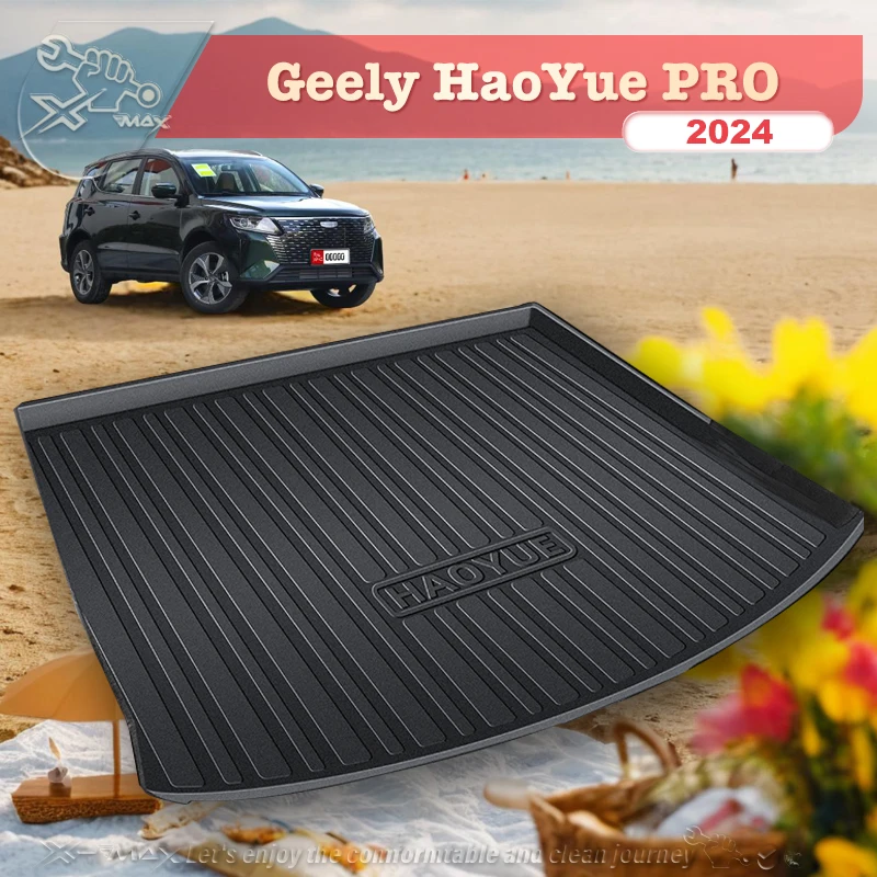 For Geely HaoYue PRO 2024 TPE Custom Fit Car Trunk Mat All Season Black Cargo Mat 3D Shaped Laser Measured Trunk Liners