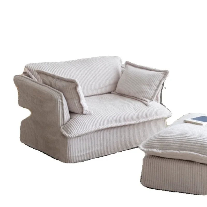 

North American simple removable sofa single fabric corduroy creative lazy cream style