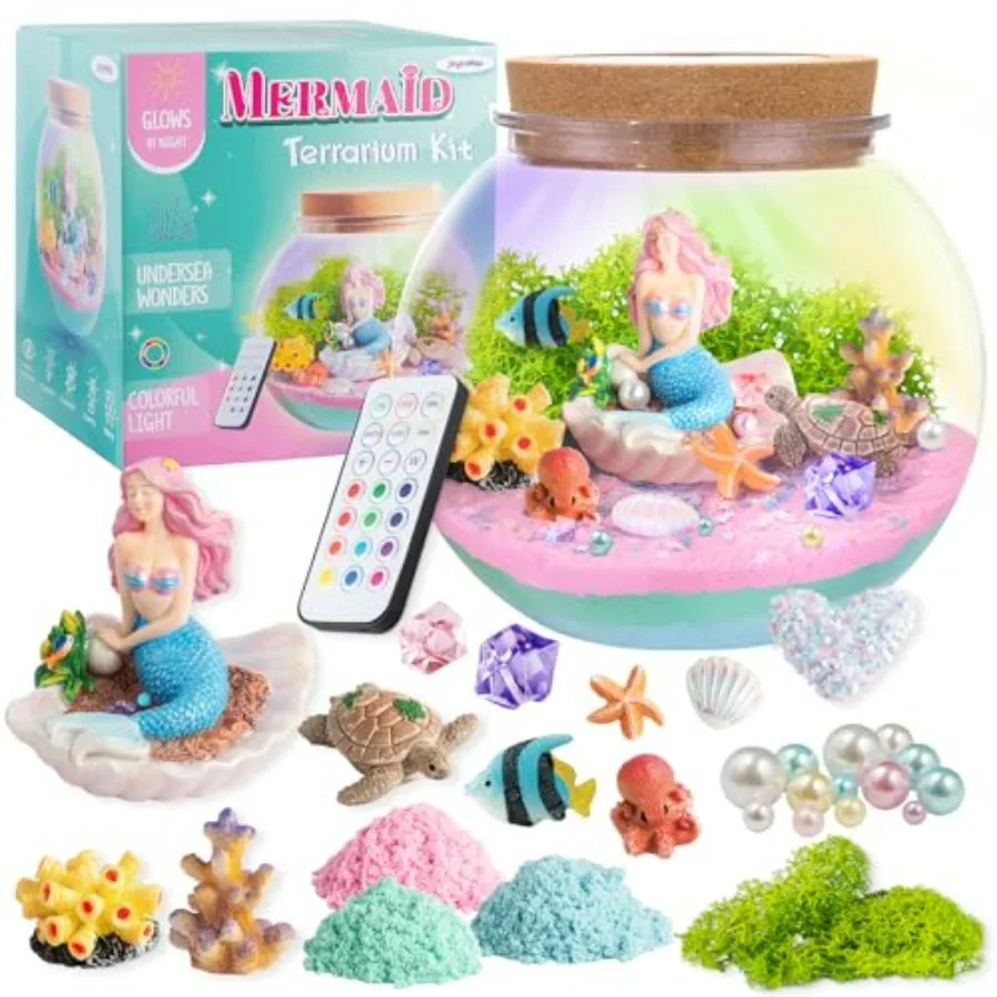 

Light-Up Terrarium Kit for - LED Night Light Birthday Gift for Girls Ages 4 5 6 7 8-12 Year Old - Toys for Girls - DIY Arts and