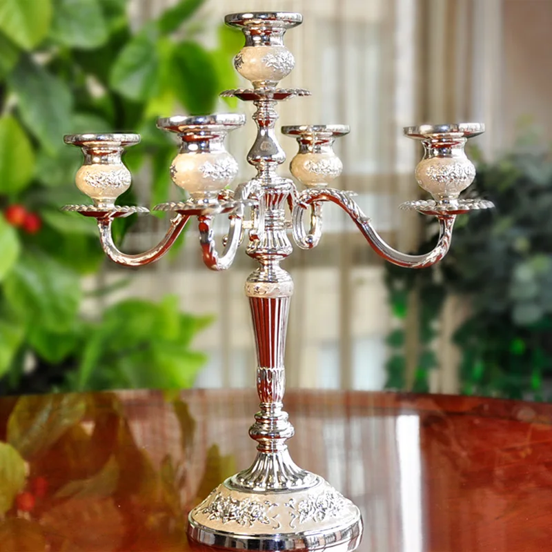 European candlesticks set up Nordic romantic candlelight dinner props Mediterranean Qixi birthday lovers 520 gifts