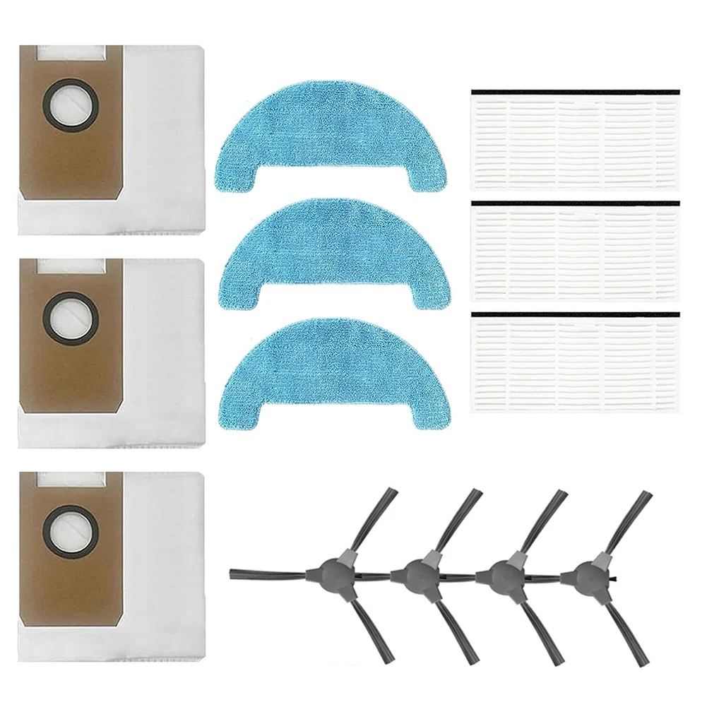 

Side Brush Filter Mop Pad Bags Kit For Loorow AT800 Accessories 3-In-1/ Robot Vacuum Cleaner Consumables To Replace/ ABS Nylon