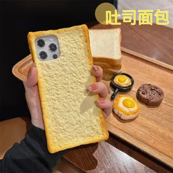 Toast Bread Breakfast iPhone Case Suitable for 15 14 13 12 11 Pro Max 7 8plus XS Max X XR 13 Mini Stand Protective Back Cover