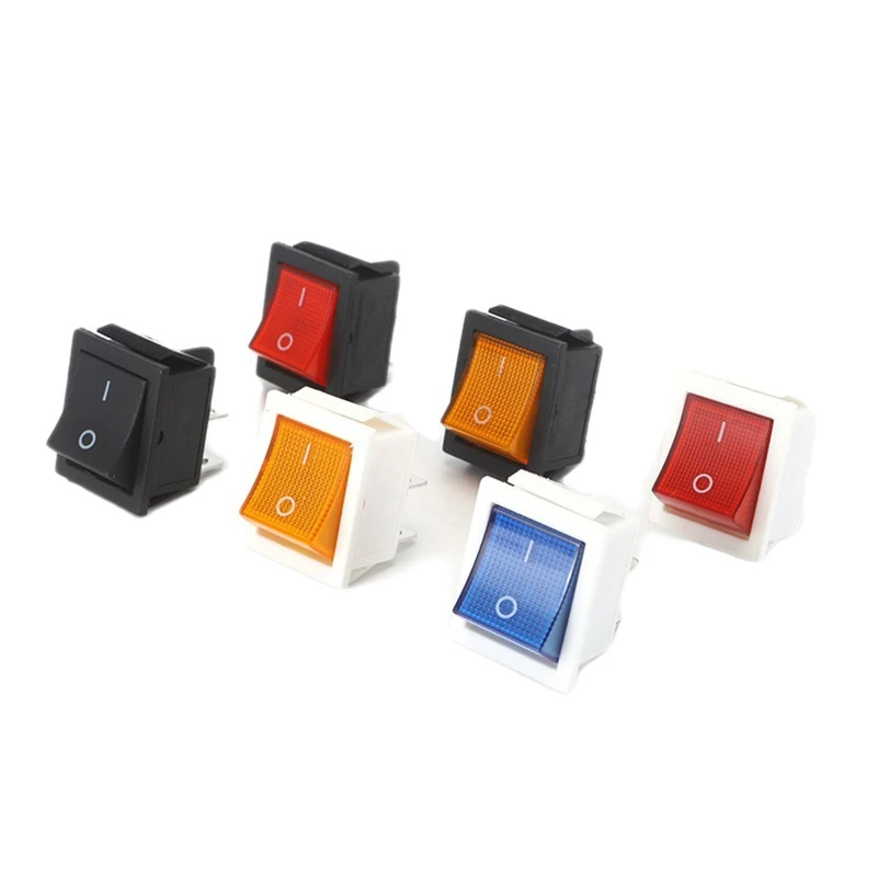 สวิตซ์โยกกันน้ำเรือ4พิน2ตำแหน่งสวิตช์สลับ SPST สวิทช์ขนาดเล็กสแน็ปใน KCD4สำหรับรถยนต์การขนส่งสินค้าอัตโนมัติ