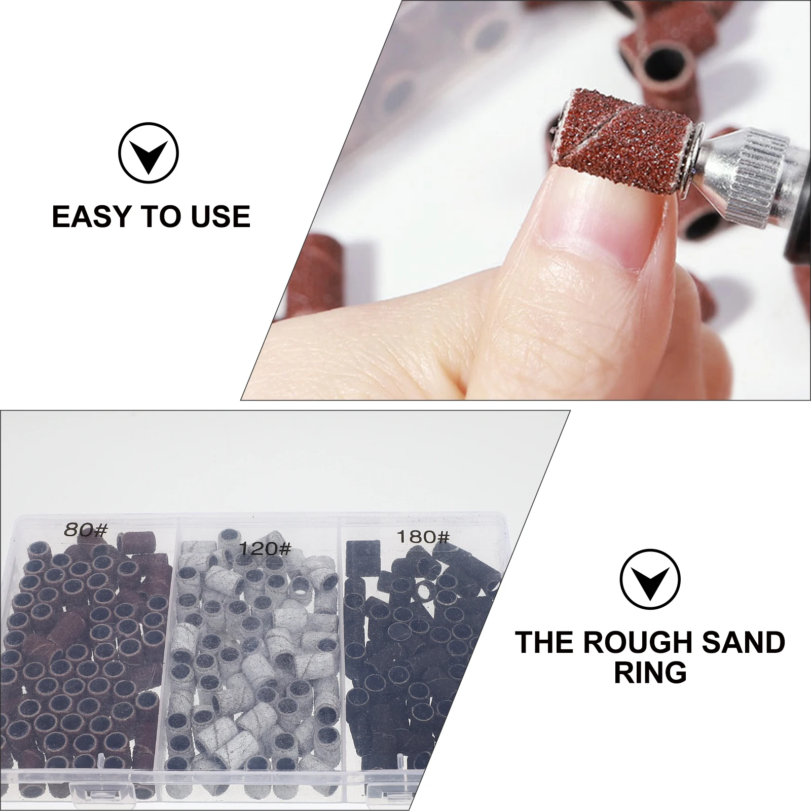 

210 Pcs Nail Bits Sanding Bands Drums for Manicure Pedicure Tools Nail Sander Polisher Resin Cloth Durable Wear Resistant