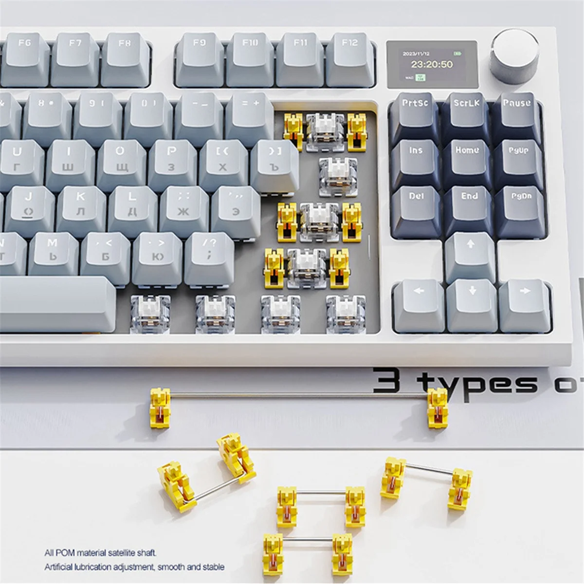 

Convince K86 Трехрежимная RGB русская механическая клавиатура с возможностью горячей замены Русская беспроводная Bluetooth Русская игровая клавиатура, C2025