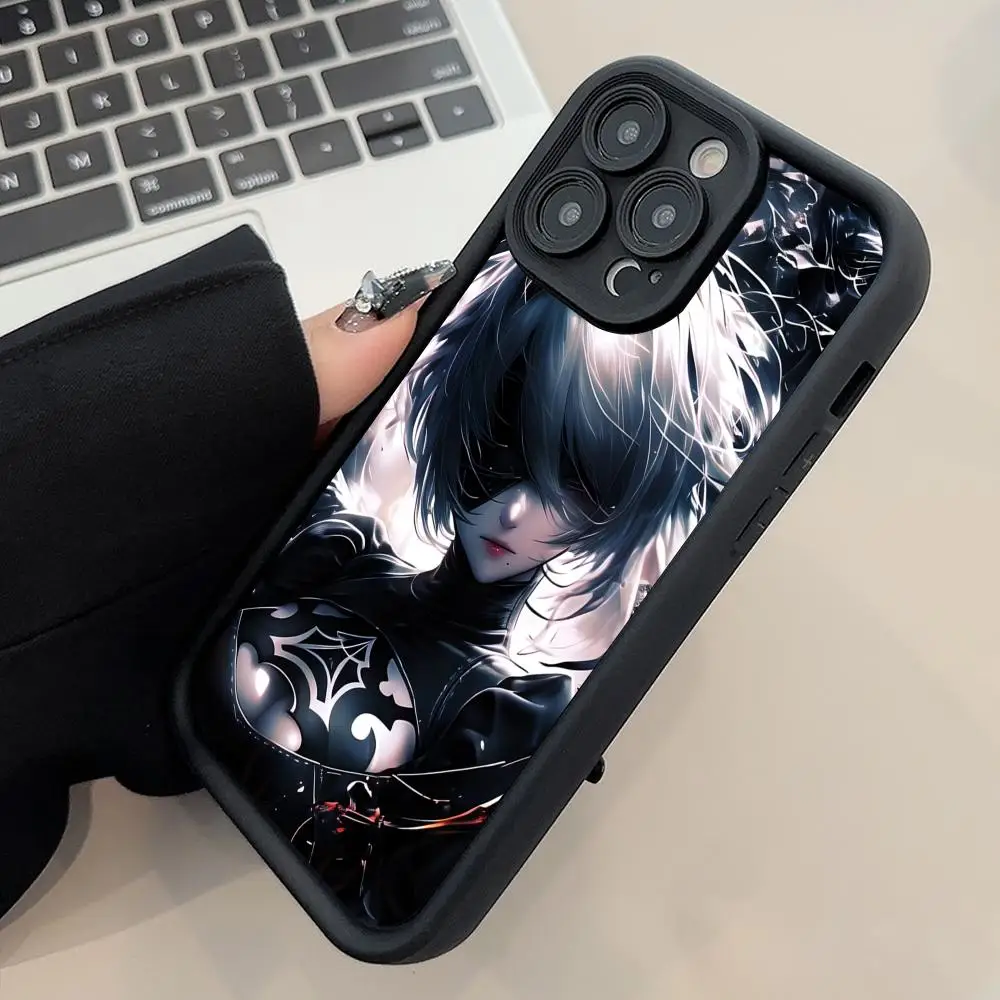 

Anime Nier 2B Thicken TPU Mobile Phone Case for iPhone 17 16 15 14 13 12 11 Air Pro Max Plus Colorful Cover