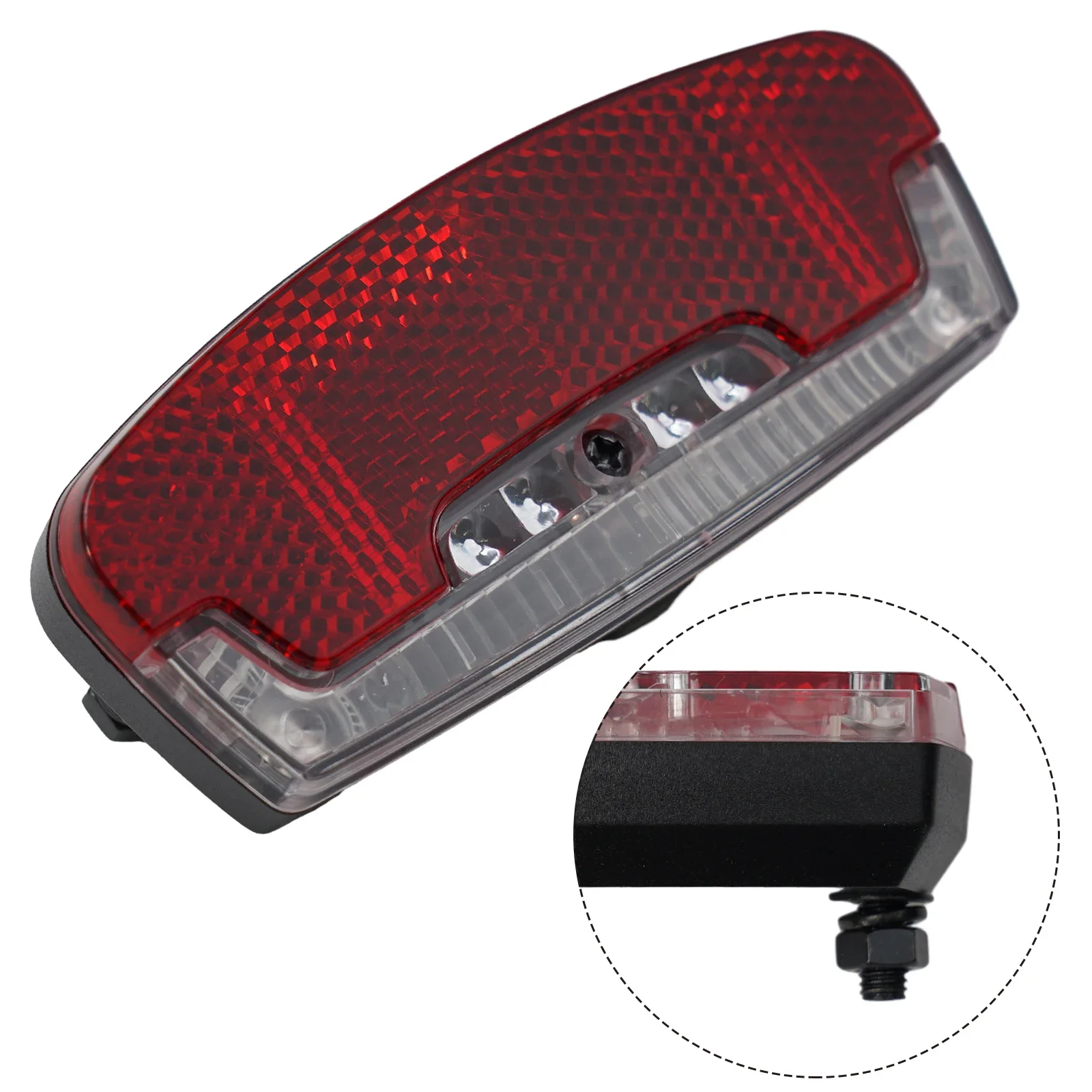 

Задний фонарь для велосипеда около 70 г, черный + красный багажник, пластиковый задний отражатель, светоотражающий 1 шт., отверстие 80 мм