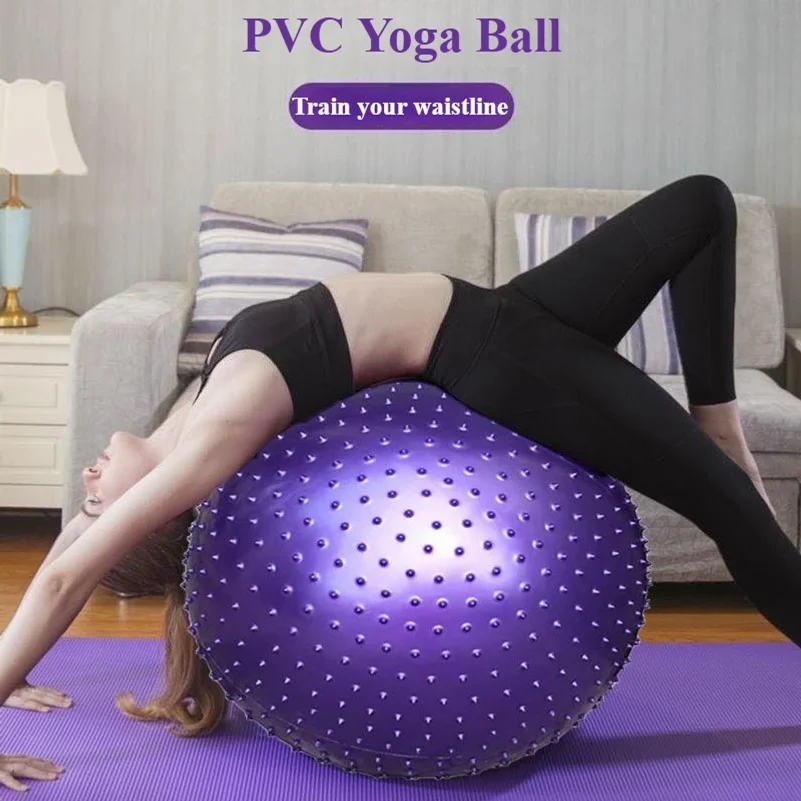 

55/65/75CM PVC Yoga Ball Thickened Massage Explosion-proof Big Dragon Balls Particles Yoga Balance Balls Children's Sense Ball