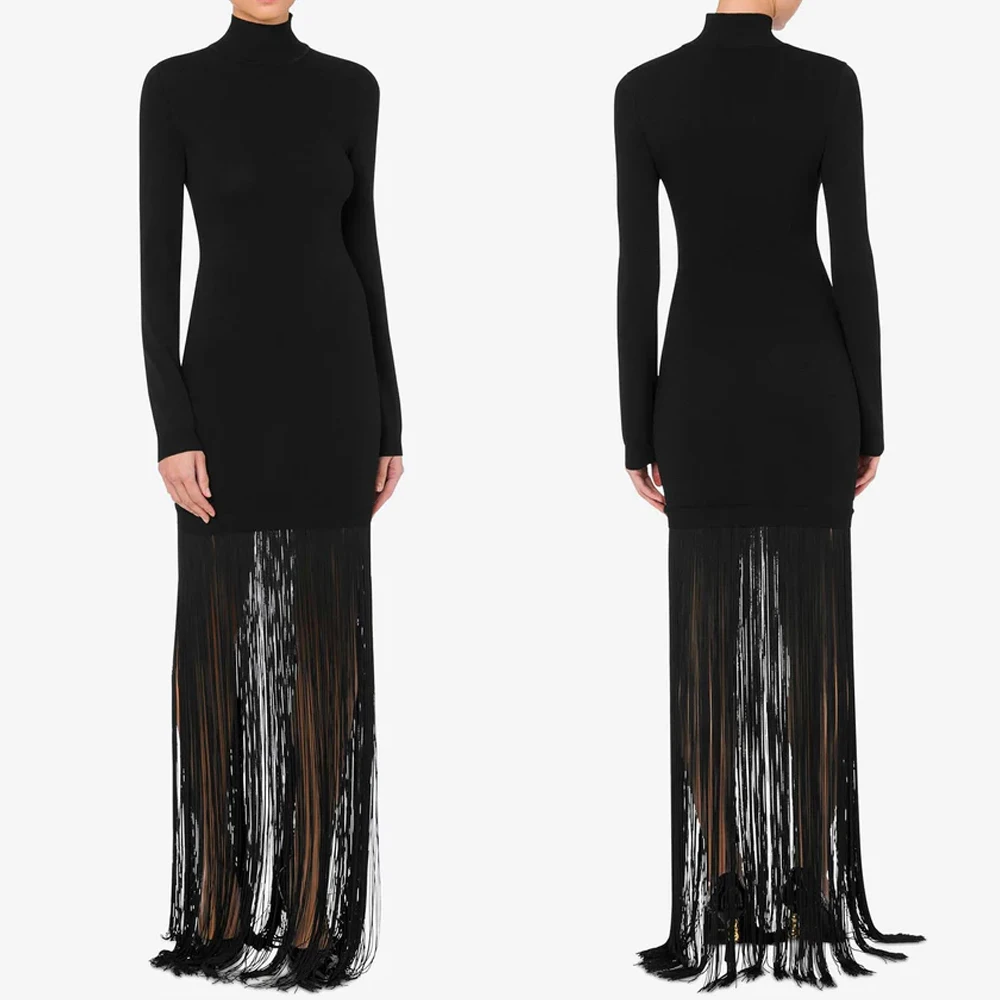 

Customized Elegant Fringed Maxi Dress A-Line Evening Dresses Occasion Formal Exquisite High Quality Prom Party Gowns for Women