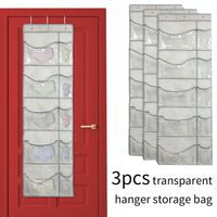 3 Pcs 5 Layers Door Wall Hanging Storage Bag with Hooks Dustproof large capacity closet hanger organziers for baby clothes toys