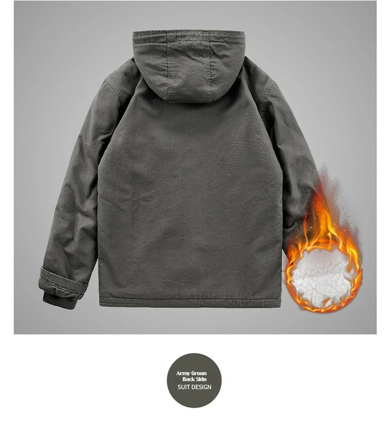 Kaltes Wetter im Freien, verdickt, winddicht, warm, für Herren, Baumwolle, gepolstert, mit Kapuze, Streetwear, modisch, lässig, Parka, Wintermantel – Detail 22