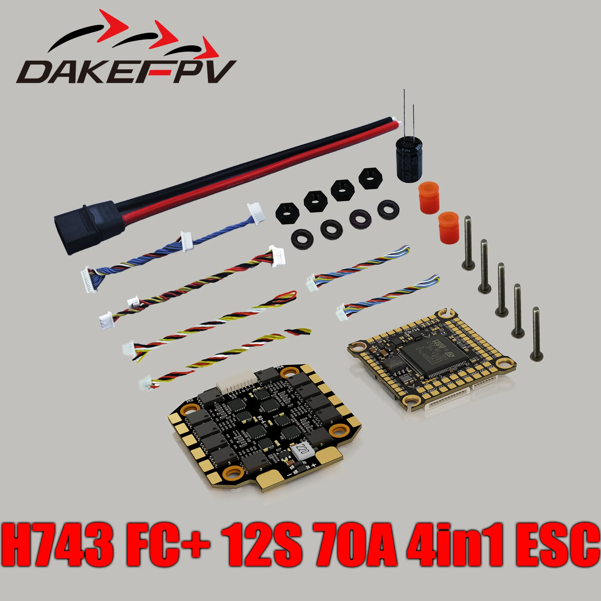 DAKEFPV H743 Flight Controller and ESC Combo for FPV Drone, Betaflight H7FC & 4in1 70A ESC, Support 3-12S, for Analog HD System image 3