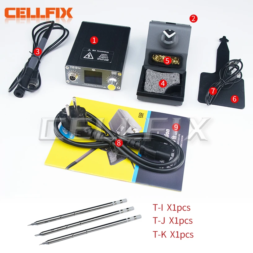 Estación de soldadura OSS T12-X PLUS, soldador electrónico con puntas T12 para reparación de PCB, herramientas de reparación de soldadura de placa de teléfono