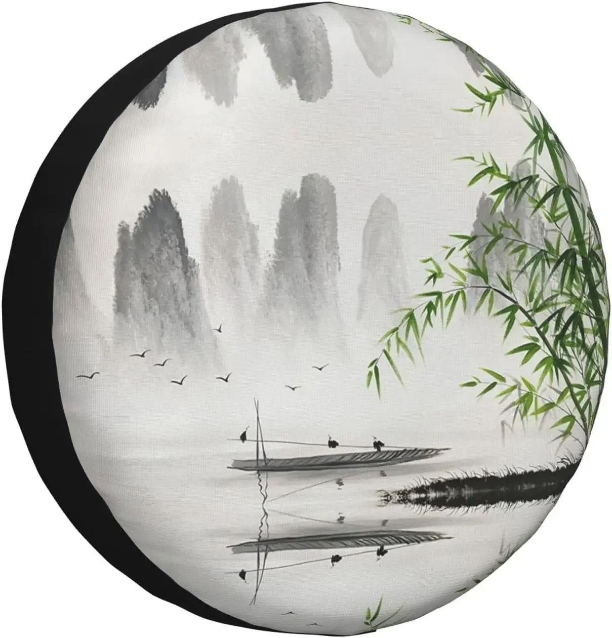 

Бамбуковый горный пейзаж, картина, чехол для запасного колеса, защита для колес, защита от пыли, подходит для автофургона, внедорожника, грузовика, кемпера, путешествий, кемпинга