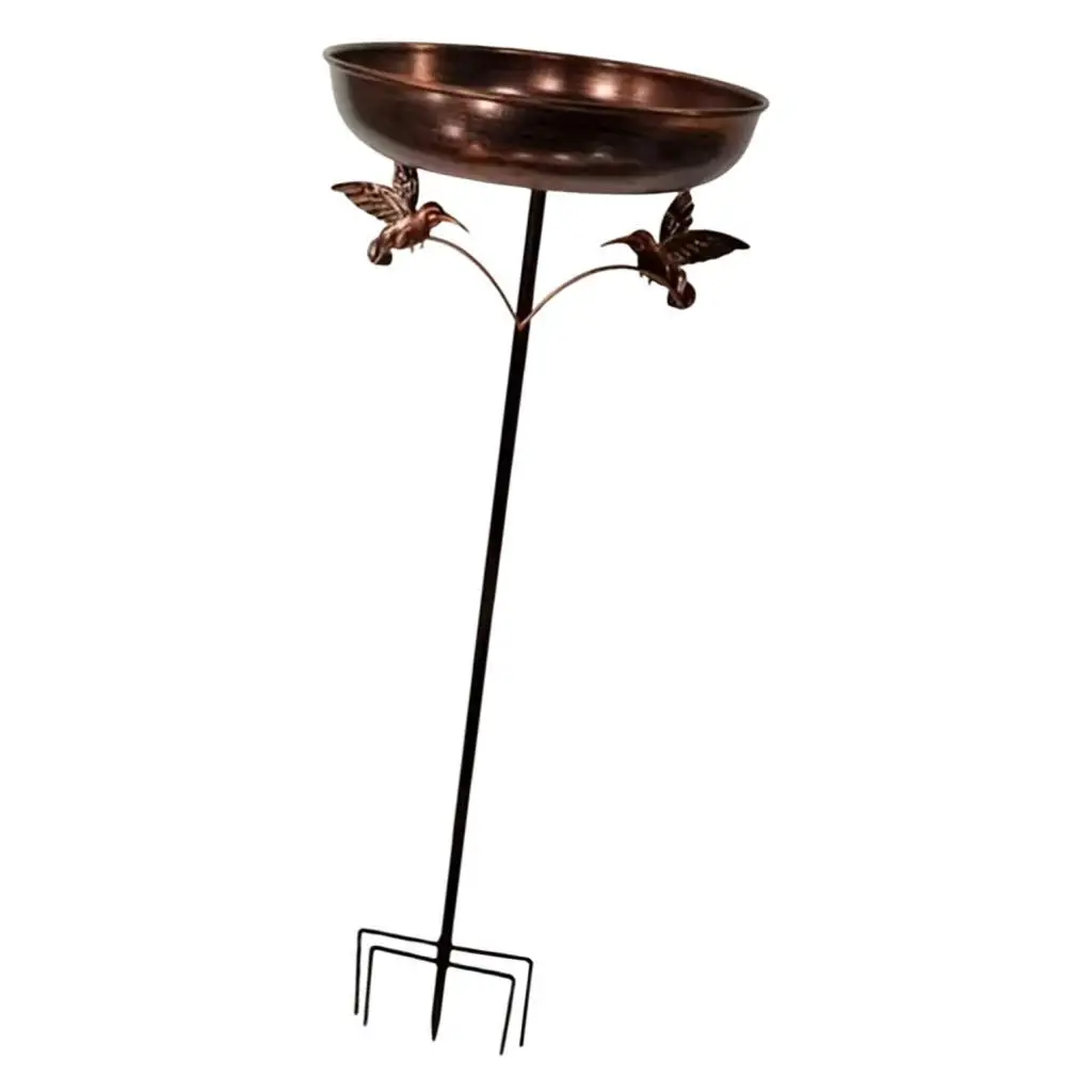 

Metal Bird Bath Multipurpose Vintage Design Freestanding Birdbath Garden Tool Feeder Bowl for Backyard Yard Lawn Outdoor Patio