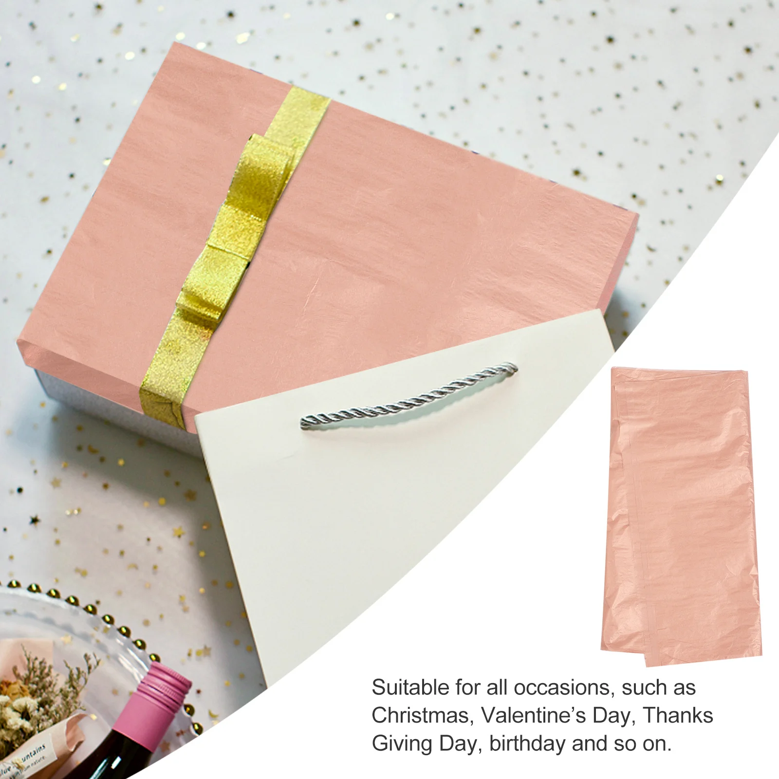 

100Pcs Premium Gift Wrapping Tissue Paper for Christmas Wedding Birthday Holiday Party Decoration Craft Gift Paper