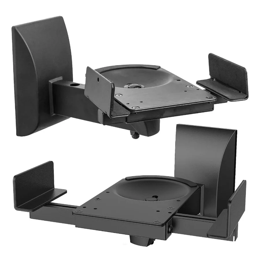 

5 CORE Speaker Wall Mount Adjustable Shelf Holder Swivel 180 Degree Bookshelf Brackets 15 Inch Space for Speakers Pair Holds Up