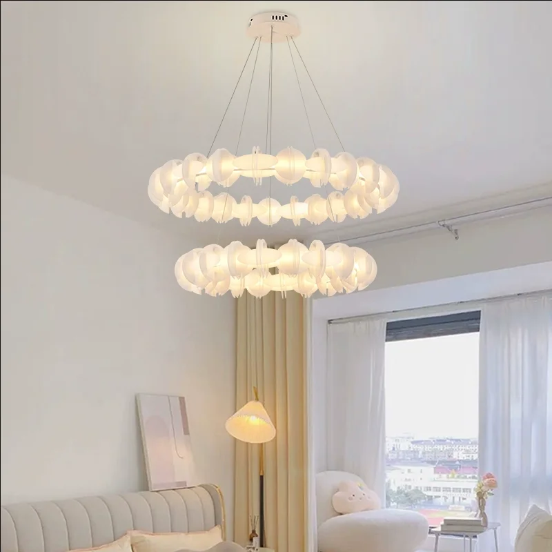 Cream wind chandelier French modern dining room bedroom simple design art circle personality living room