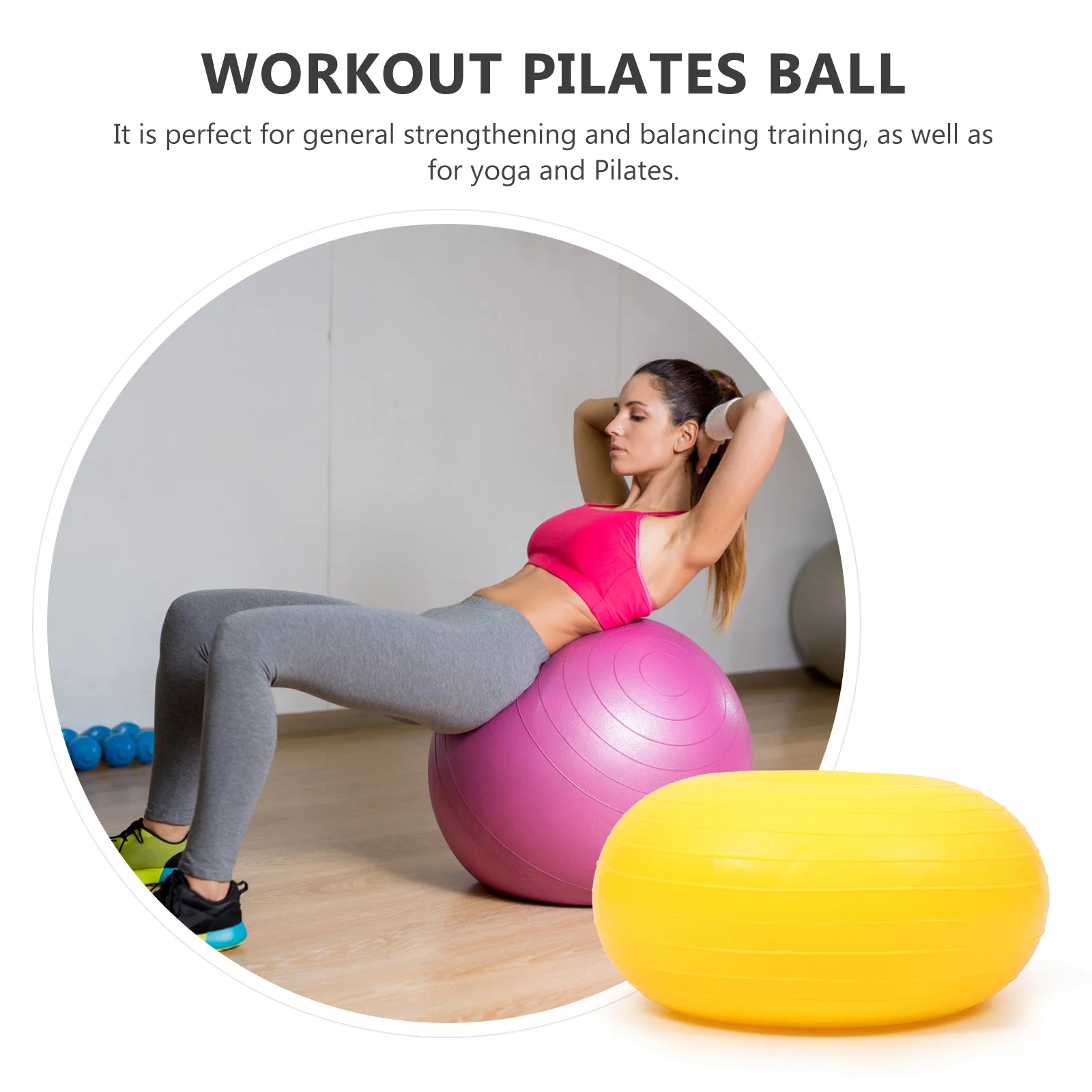 

PVC Small Pilates Ball Yoga Accessory Reusable Core Workout Exercise Ball for Posture Muscle Balance Conditioning Training