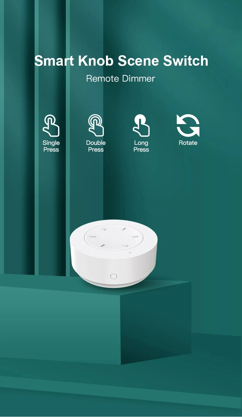 ZigBee Smart Knob-Schalter Dimmer Abnehmbarer Kabelloser Szenenverknüpfungs-Druckknopf Lichtautomatisierungs-Szenario-Panel für Tuya Smart – Detail 1
