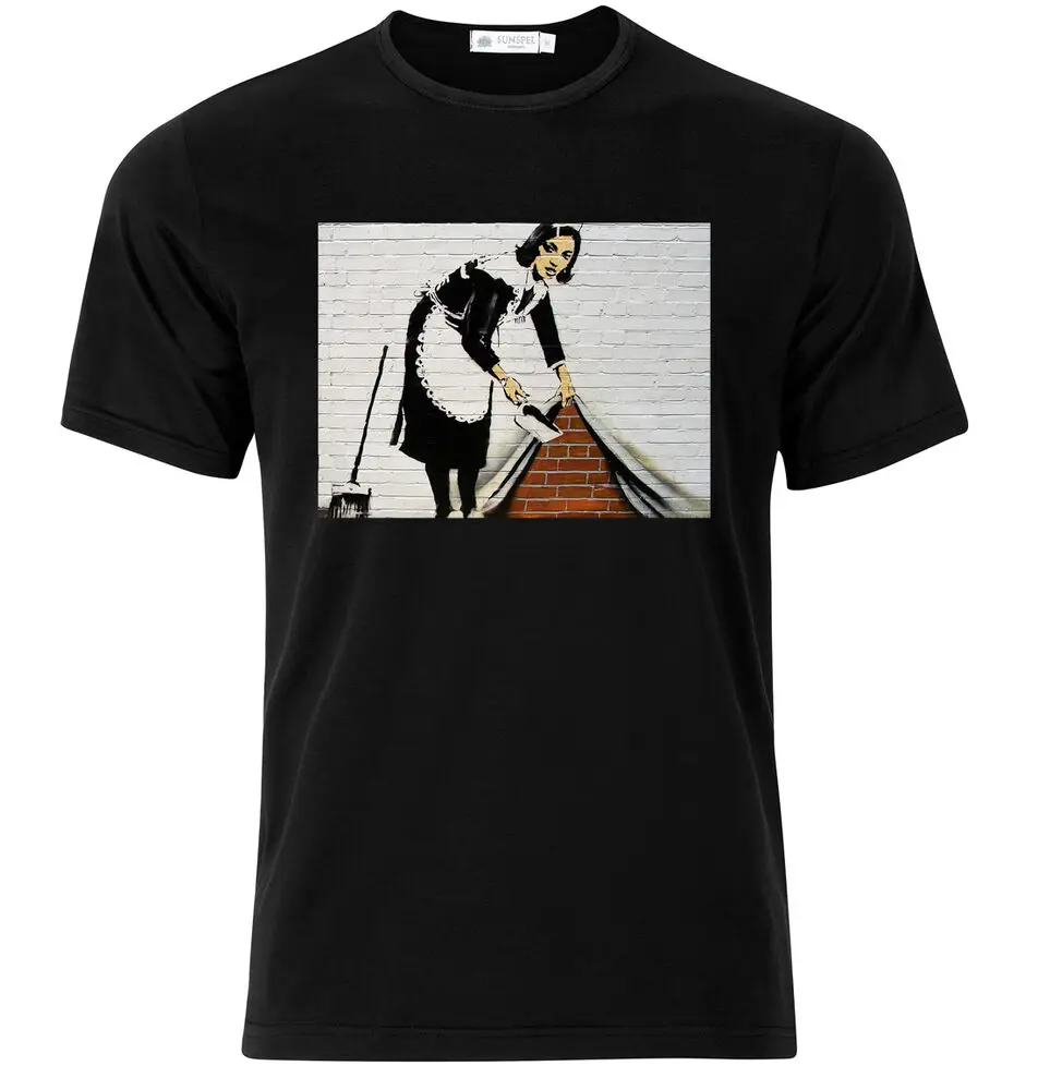 Sweeper - Banksy - Graphic Cotton T Shirt Short & Long Sleeve  High Quality 100%Cotton Short Sleeve