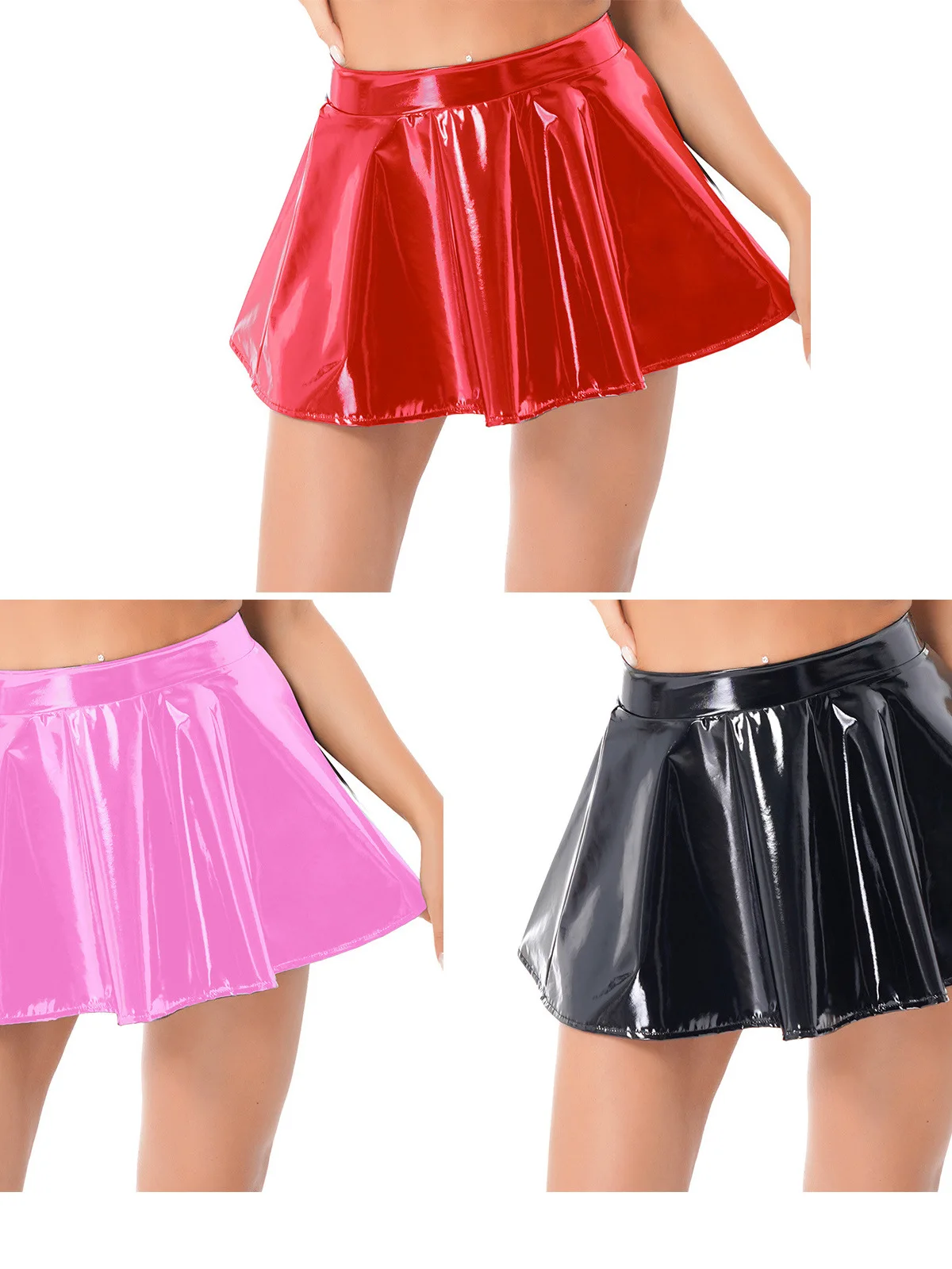 

Однотонная плиссированная юбка А-силуэта для женщин, с эластичной талией, из полиэстера, для повседневной носки, весенний сезон