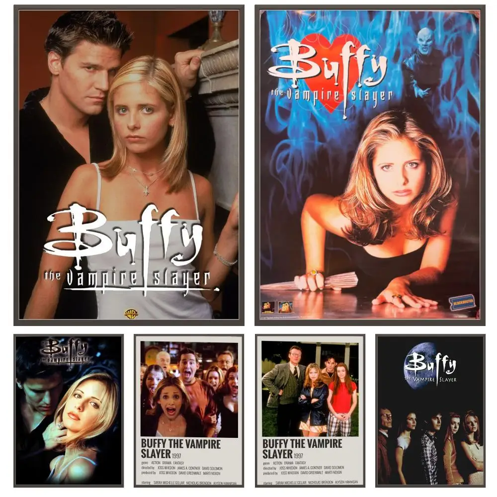 Buffy the Vampire Slayer, klassisches Filmplakat, vielseitige HD-wasserdichte Wandkunst, selbstklebende Dekoration für jeden Raum, ideales Geschenk