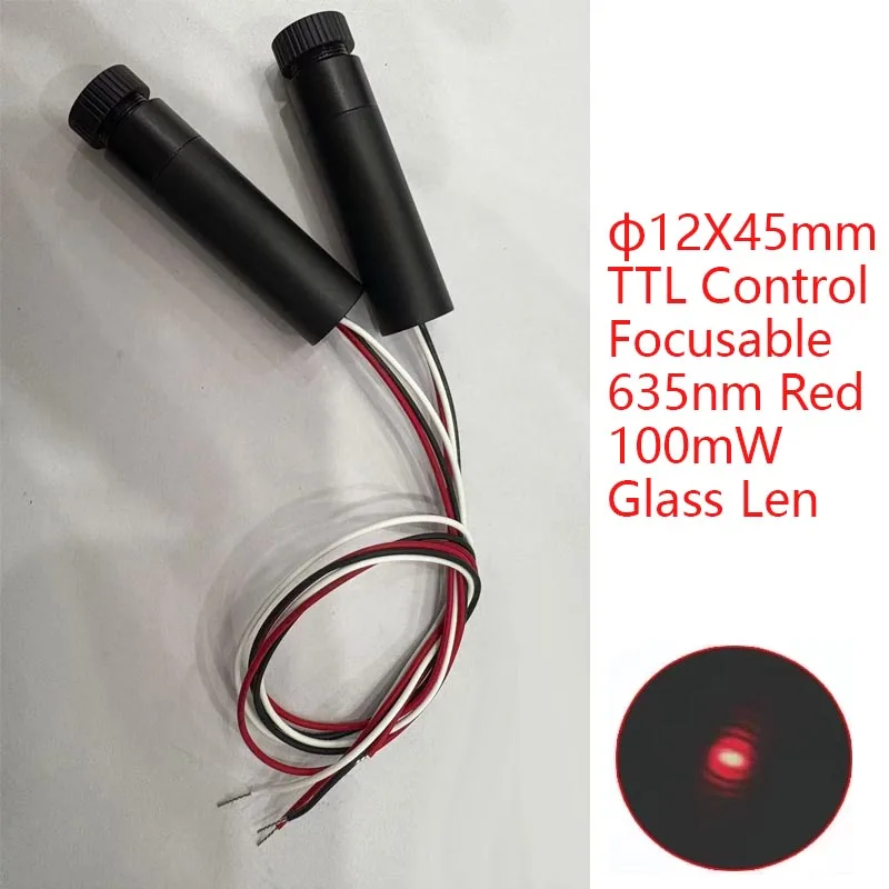 TTL Control Compact Mini 650nm Red Dot Laser Diode Module 100mw Spot Laser Diode Module Industrial Grade D12mm Hot Selling