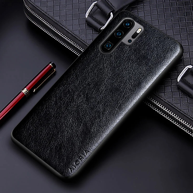 Luxury PU leather Case for Huawei P30 Lite P30 Pro coque with Business solid color design phone cover for huawei p30 pro case