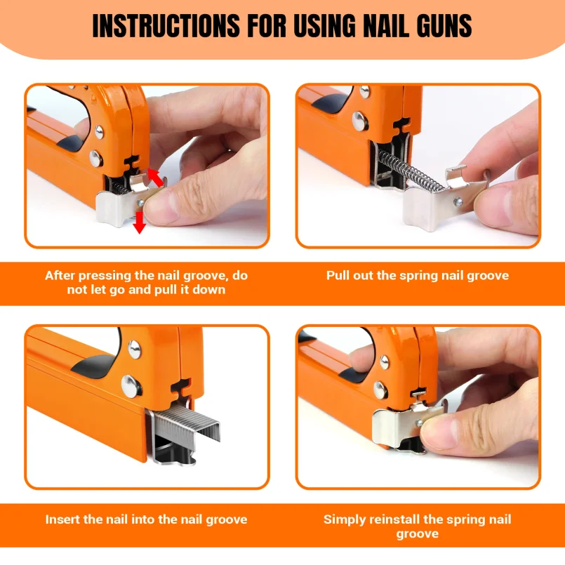 3 in 1 Nail Stapler Gun With 3000 Staples & Staple Remover Tool Kit Stapler for Wood Fabric Stapler Home Repair DIY Tool Kit view 6