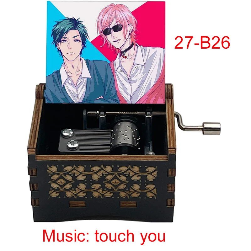 Yarichin b Club Ayato Yuri print Wooden music theme touch you black Music Box anime Friends cosplay fans Christmas Birthday Gift