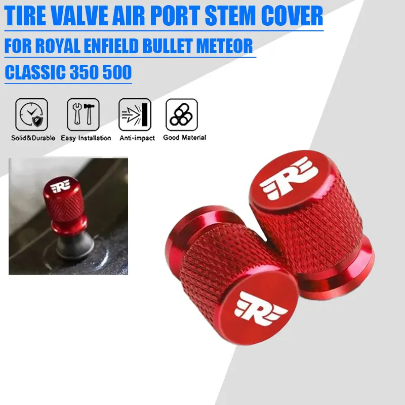 2 Pcs Motorcycle Accessories For Royal Enfield Bullet Meteor Classic 350 500 Metal  Tire Valve Air Port Stem Cover Caps