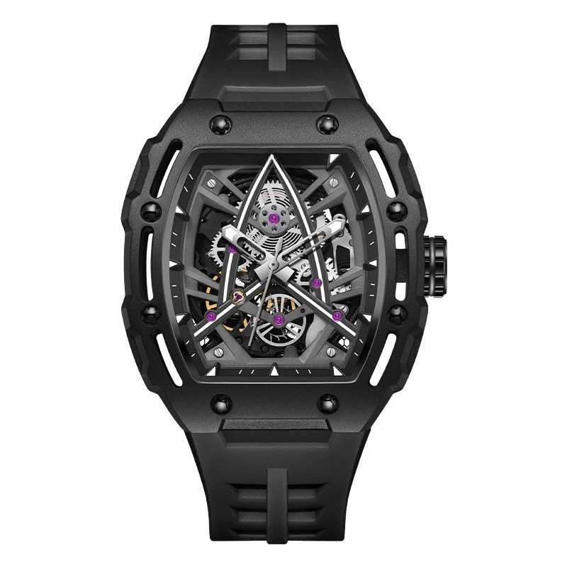 

Watch Double-sided hollow tourbillon waterproof wine barrel mechanical watch