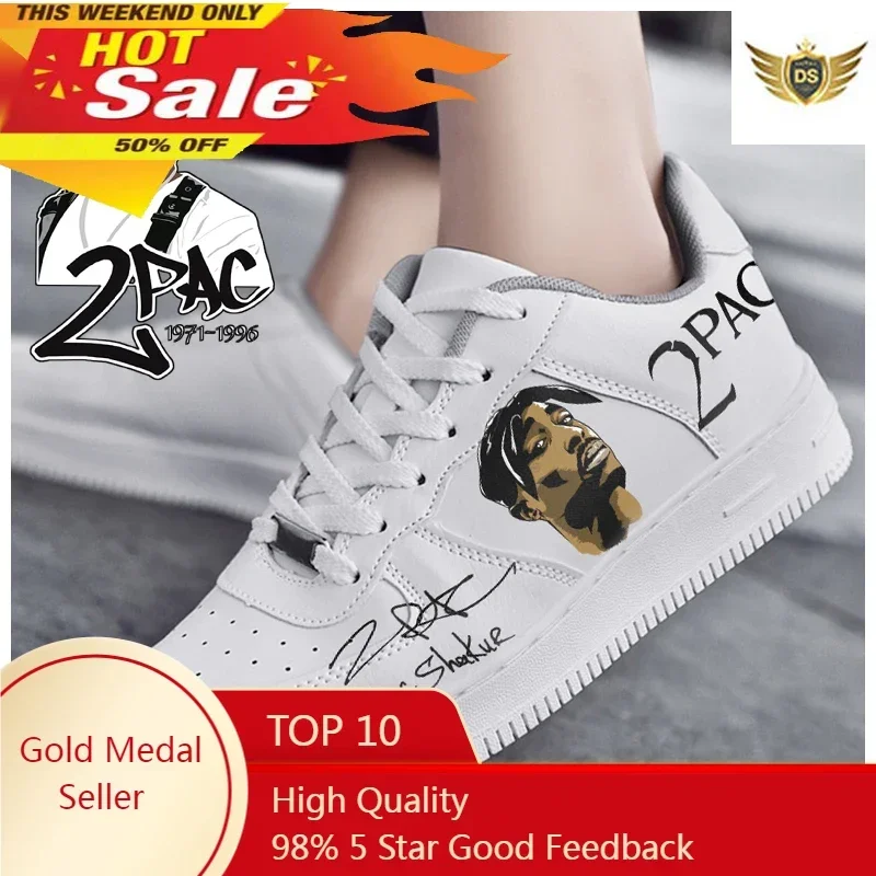 Rapper 2Pac Tupac Fashion Men Women casual Shoes Male Platform Sneakers Girls Casual kateboarding Shoes flats 3D graffiti