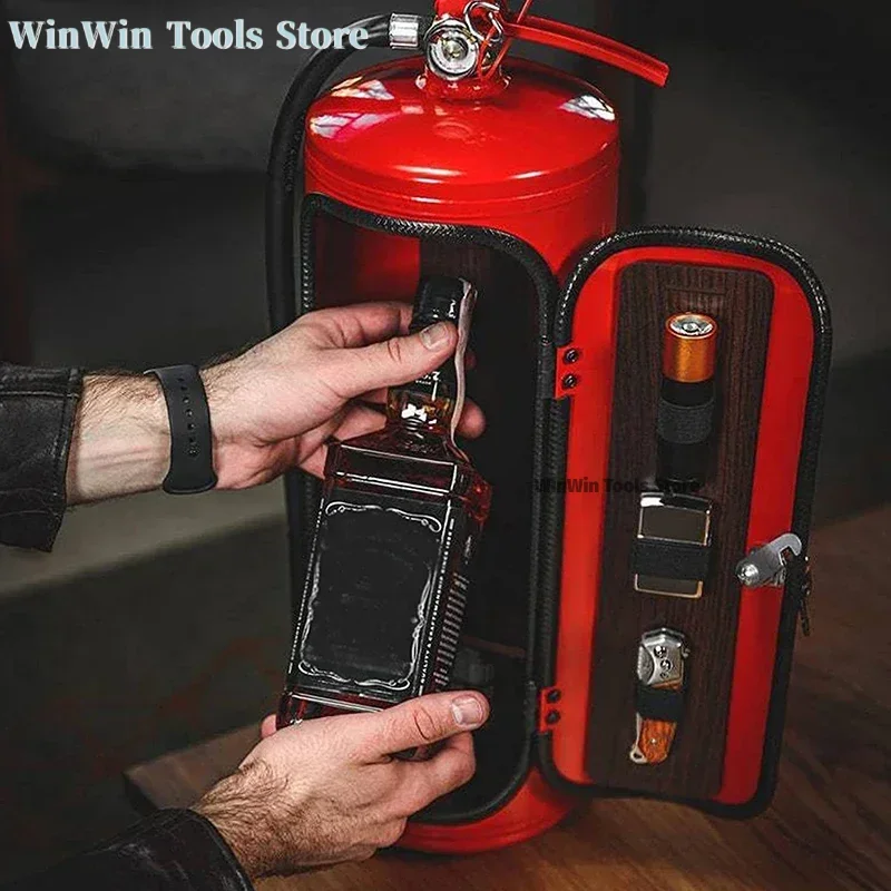 حار بيع طفاية حريق صغيرة النمذجة خزانة مشروبات هدية الكريسماس يمكن بار هدايا الرجال الإبداعية صندوق تخزين النبيذ موزع #2