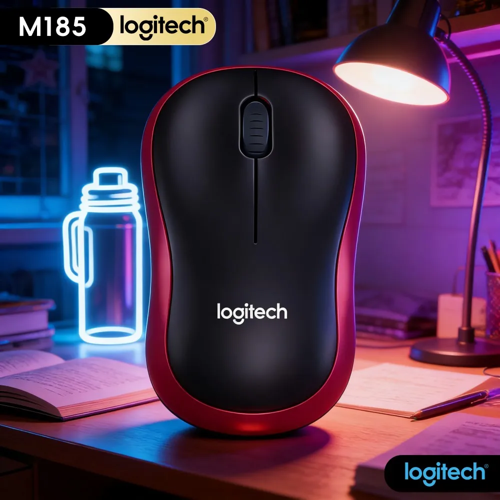 Logitech M185 Web‑Research‑Study Wireless Mouse, Smooth Cursor Flow, 3 Buttons For Student‑Online‑Information‑Research Work