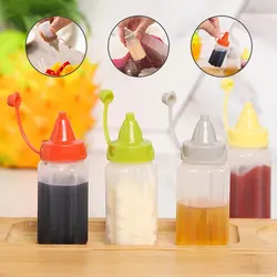 4PCS Kitchen Household Sauce Vinegar Squeeze Bottle Portable Outdoor Barbecue Picnic Feast Bottle Kitchen Accessories Small Tool