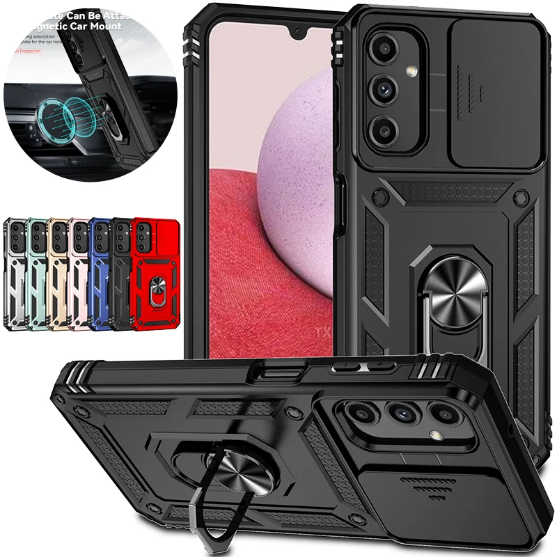 For Samsung Galaxy A14 a14 5G Case Armor Shockproof Car Stand Phone Case For Samsung A 14 14A 5G Slide Camera Protect Back Cover