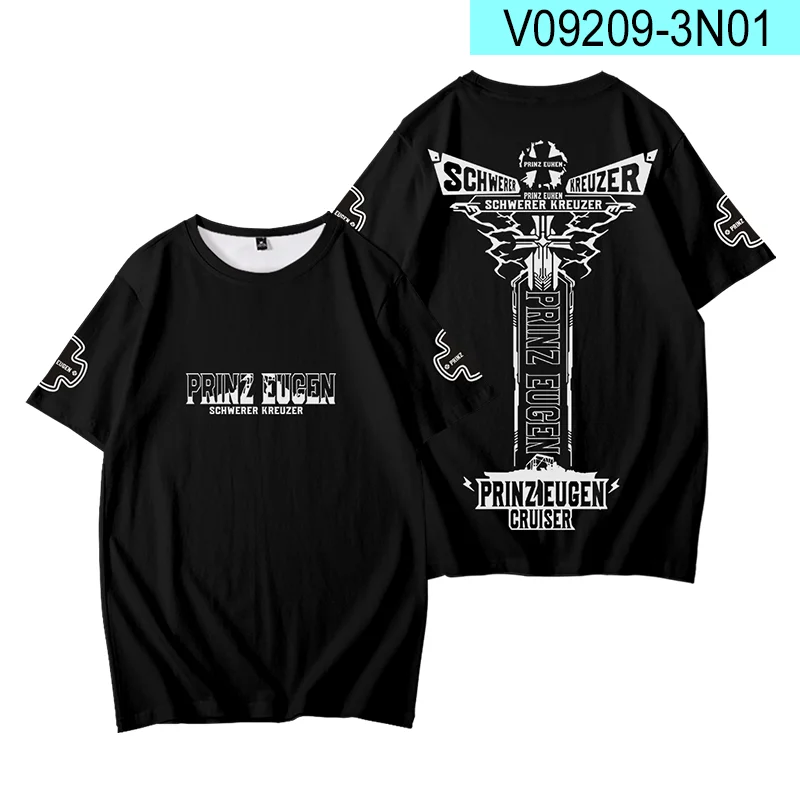 Gra Azur Lane 3D T Shirt kobiety mężczyźni chłopcy dziewczęta Harajuku z krótkim rękawem śmieszne Tshirt koszulki z nadrukami ubrania Anime przebranie na karnawał