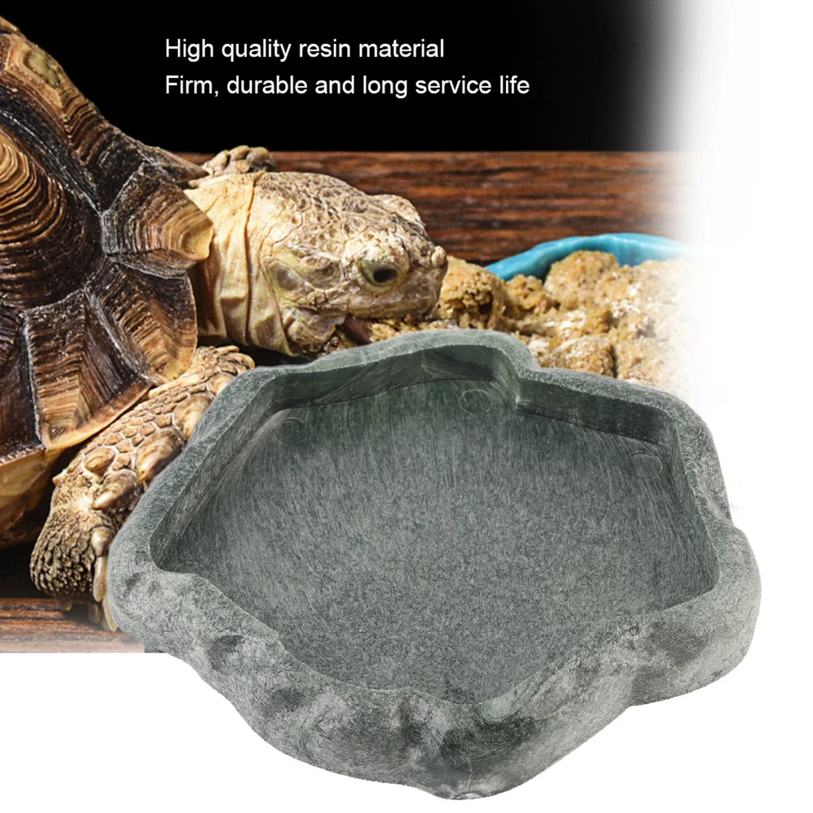 Pets Feeder Bowl Crawler Pet Feeder Basin Resin Non-toxic Food Water Pot Reptile Tortoise Scorpion Lizard Crab Bowl tool