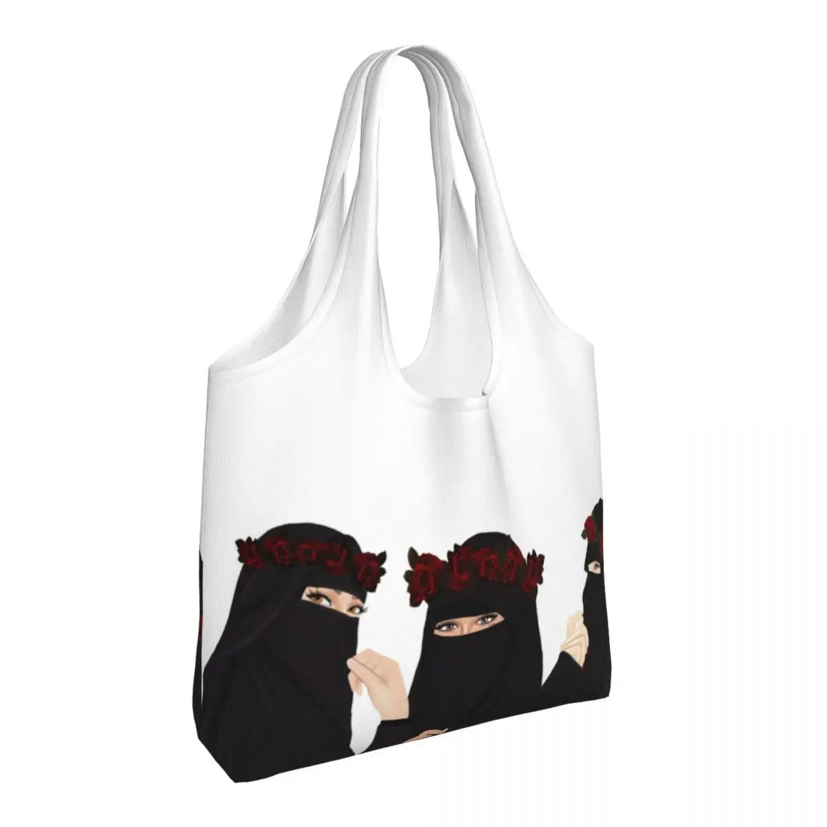 Muslim Cute Girl Shopper Bag Sisters Soul Anime Streetwear Handbags Women Custom Shopping Bags Modern Cloth Tote Bag