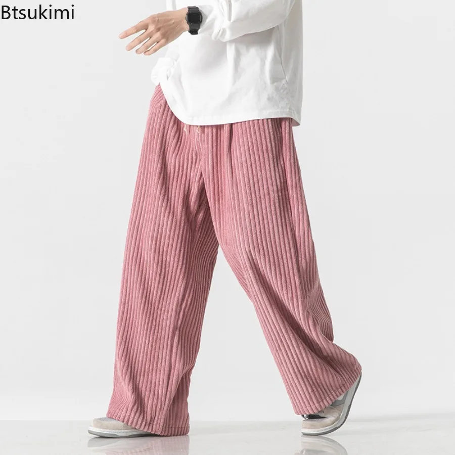 

Man Autumn Loose Corduroy Harem Pants Men Solid Color Casual Sweatpants Mens Hip Hop Trousers Fashion Drawstring Jogging Pants