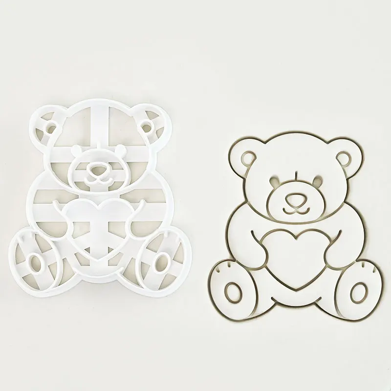4 Pcs Cartoon Teddy Bear Cookie Cutter Love Letter Heart Shape Baking Tools for Valentine's Day, Wedding, Mother's Day - view 5