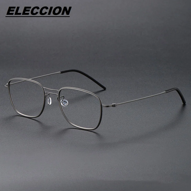 

ELECCION Ultralight Titanium Glasses Frame Men Denmark Brand Screwless Eyewaer Women Myopia Optical Prescription Spectacles 5524