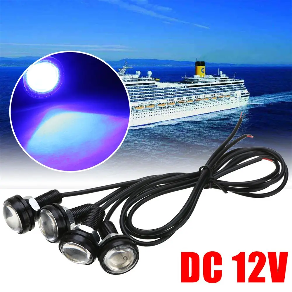 4Pcs Waterproof Spotlighting Car Lamps Marine Lighting Attracts Fish Lamp Boat Lights Underwater Fishing Light