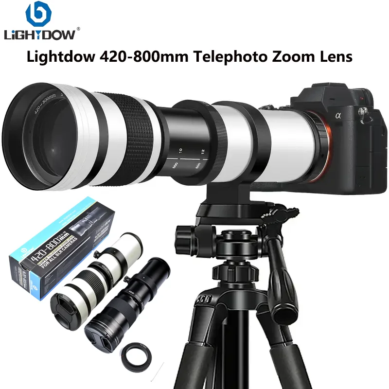 Lightdow 420-800 مللي متر f/8.3-16 لسوني كانون نيكون بنتاكس أوليمبوس كاميرات سوبر HD دليل المقربة عدسة تكبير + محول عالية الطاقة