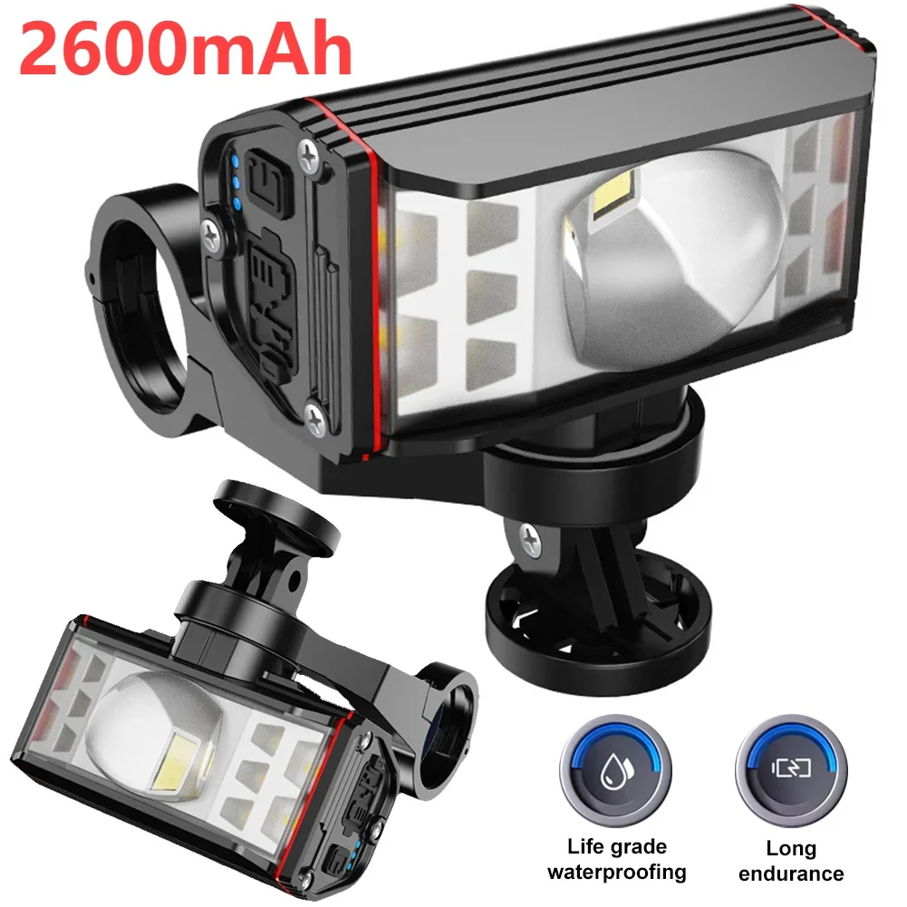 LED-Fahrrad-Frontlicht USB-Aufladbar Fahrradlenker-Taschenlampe Wasserdicht Outdoor-Fahrrad-Scheinwerfer für Nachtfahrten
