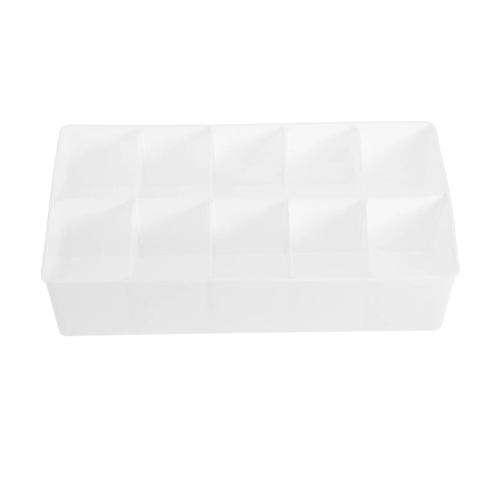 Office Desk Organizer Box White Plastic Desktop Storage Tray Removable Dividers For Home School Vanities Cable