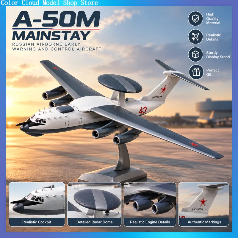1/200 Former Soviet Union A50 Airborne Early Warning Plane High Simulation Diecast Metal Airplane Finished Alloy Military Aircra