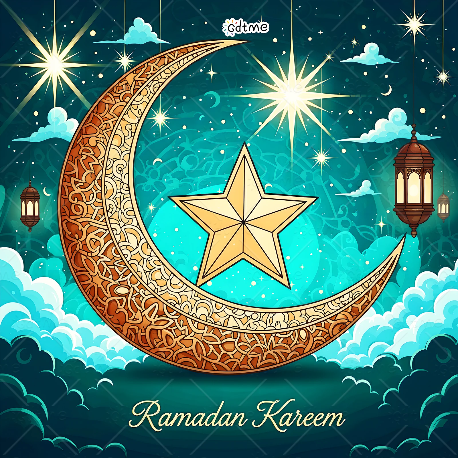 Ramadan Kareem Crescent Moon & Lantern Coloring Book for Adults Anti Anxiety Stress Relief Art Activity Book
